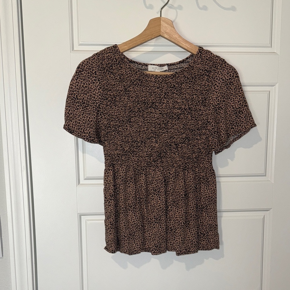 kirious los angeles animal print blouse size small